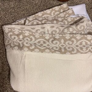 Elegant Cream and Tan king size bed skirt